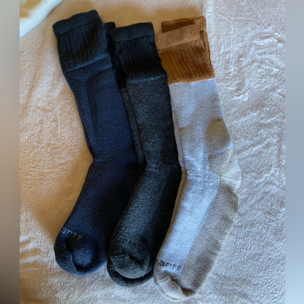 Carhartt Men's Socks Trio Blue Black Grey/Brown